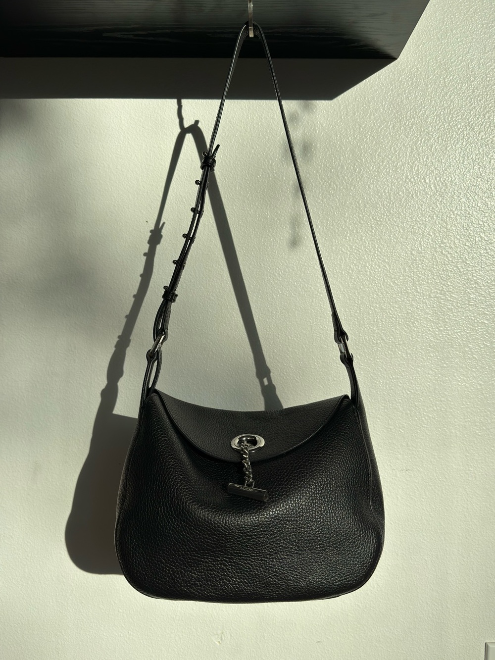 Botkier Black Leather Slouchy Shoulder Bag Adjustable Strap Dust Bag Included